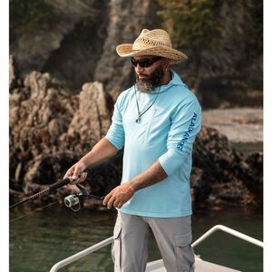 Duluth Trading AKHG UP Stream Hoodie Mens Fishing Performance Sun Shirt